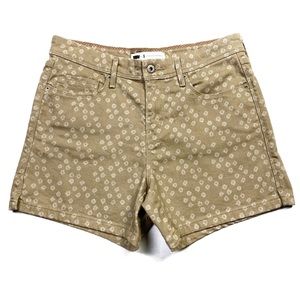 Levi's Tan Printed High Rise Midi Shorts